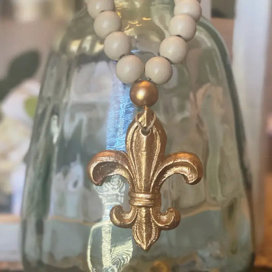 Gold Gilded Fleur de Lis Blessing Beads