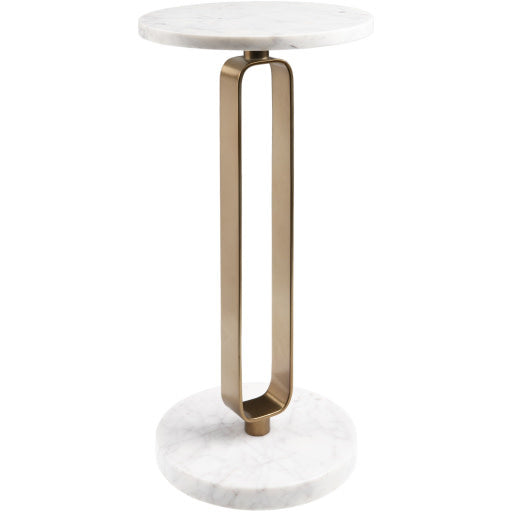 Surya Bendigo Spot Table, Brass and  Marble