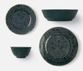 Blue Pheasant Teal Reactive Salad Plates Set of 4 BRIA