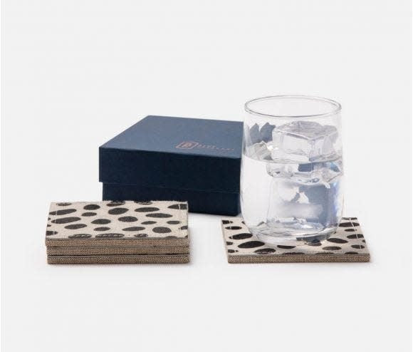 Blue Pheasant Harper Dalmatian Print Square Coasters