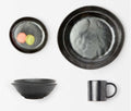 Blue Pheasant Marcus Dinner Plates, Black Glaze