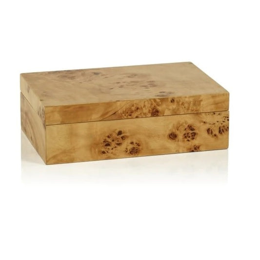 Leiden Burl Wood Box, 10x6.2x2
