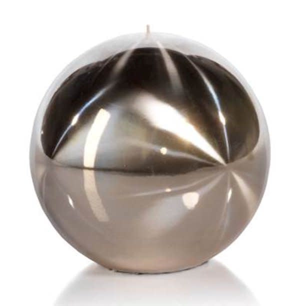 Zodax Titanium Ball Candle, Gold, 4”