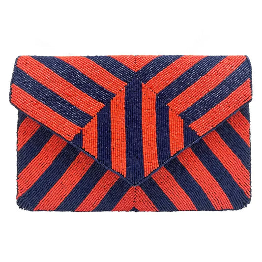 Auburn Stripe Mini Beaded Crossbody Bag