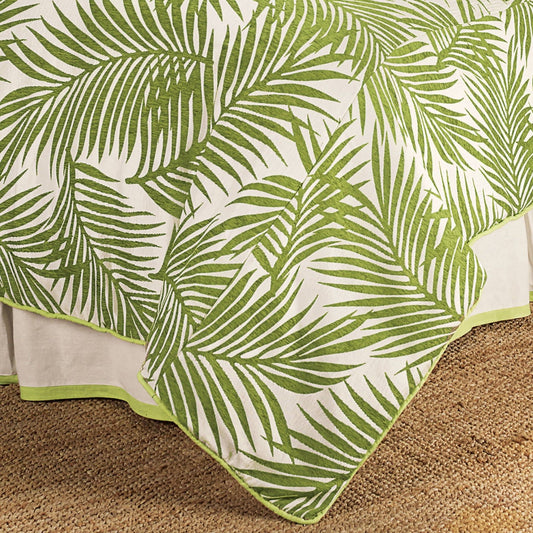 HIEND Capri Coastal Duvet Cover-Queen, Green and White