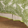 HIEND Capri Bedskirt - Queen, Green and white