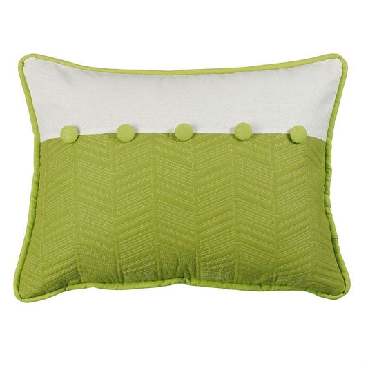 HIEND Capri Lumbar Pillow, Green and White