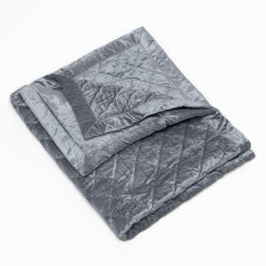 Amity Home Simona Rayon Velvet Quilt, Steel Blue, Queen