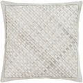 Surya Woven Cowhide Throw Pillow, 20x20, White