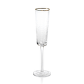 Zodax Apertivo Triangular Champagne Flute -Luster w/ Gold Rim