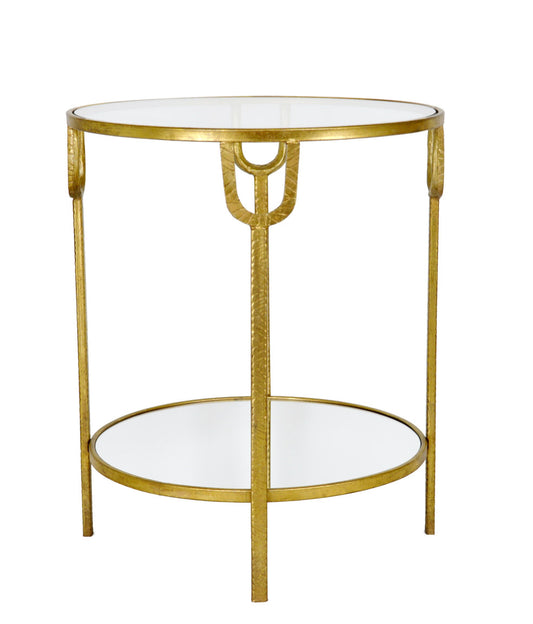 Round Gold End Table