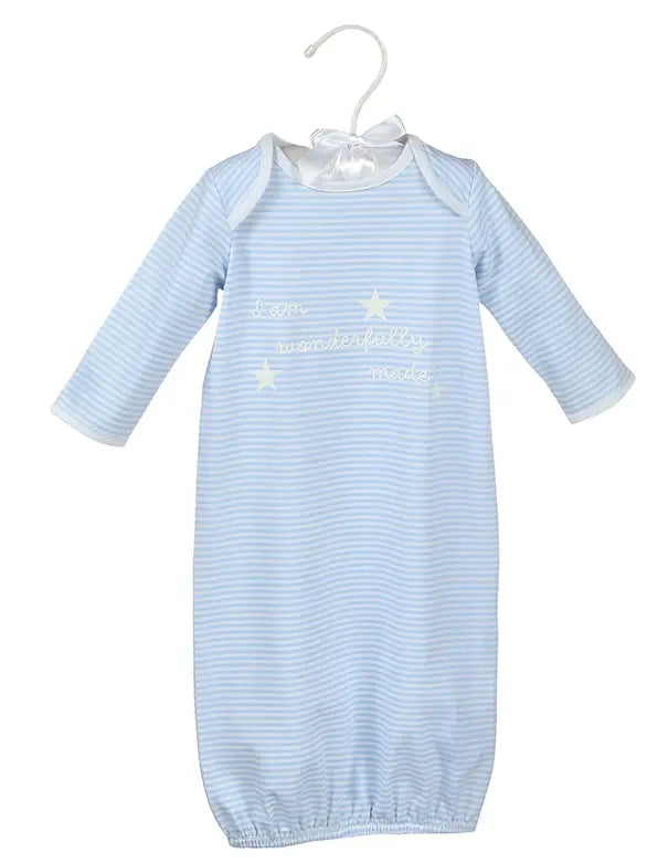Blue "Wonderfully Made" Sack Gown and Cap