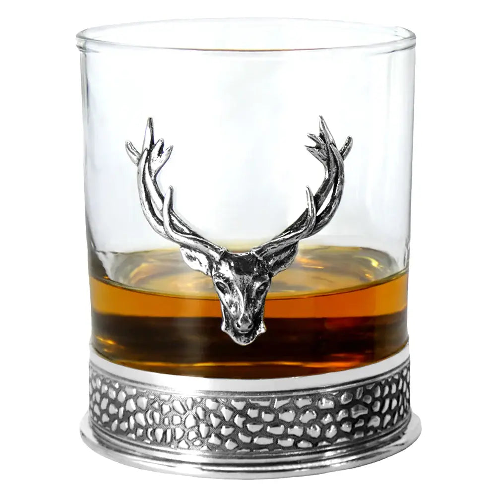 Pewter Regal Stag DOF Glasses, Set of Two