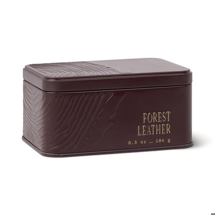 Forest Leather Candle Tin