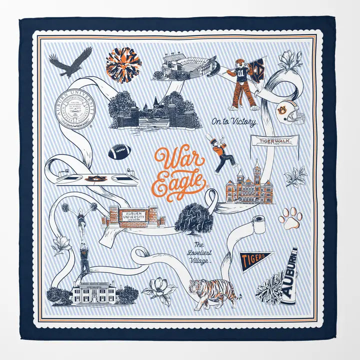 Auburn University Striped Silk Scarf