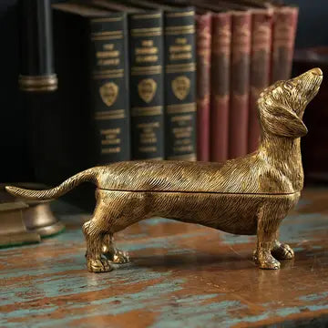 Brass Finish Dog Storage Box