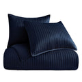 HIEND Channel Satin Quilt Set  Queen Blue