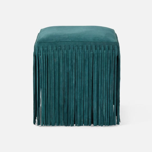 Made Goods Hallie Stool Suede Jade 18x18x20