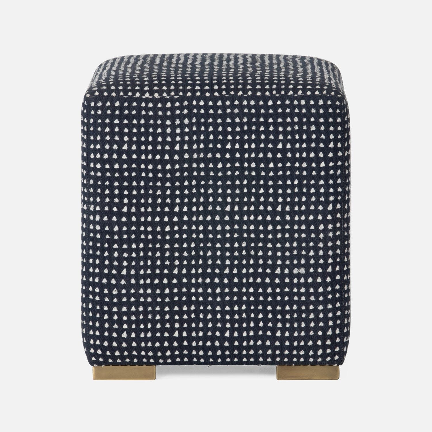 Made Goods Newman Stool Navy/White Distressed Canvas 17x17x20