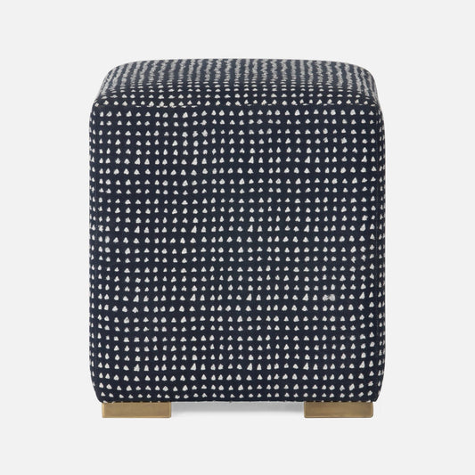 Made Goods Newman Stool Navy/White Distressed Canvas 17x17x20