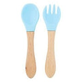 Silicone Fork and Spoon Set, Blue