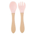 Silicone Fork and Spoon Set, Pink