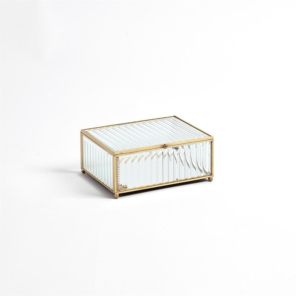 Global Views Small Reeded Glass Box - Clear