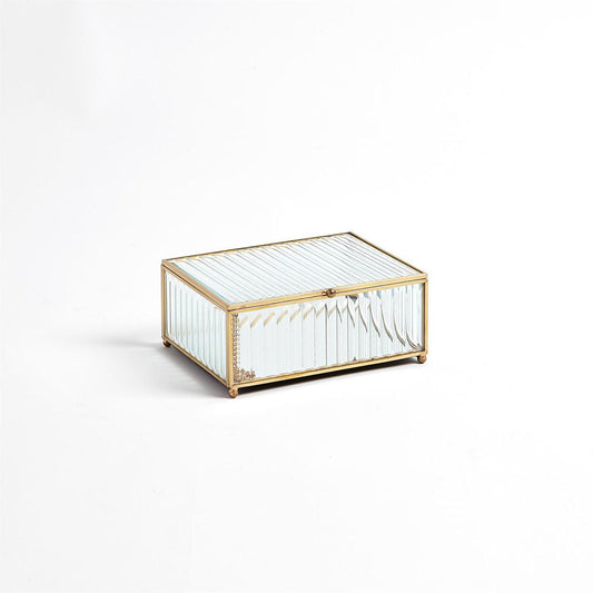 Global Views Small Reeded Glass Box - Clear