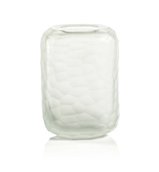 Zodax Hammered Frosted  Clear Glass Vase, Large
