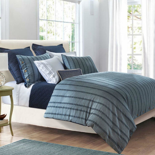 HiEnd Harper Stripe Duvet Set, Queen, Three Piece