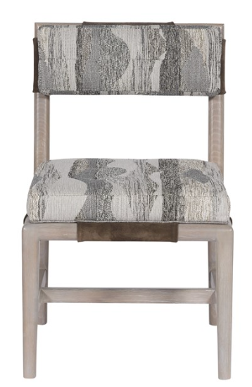 Vanguard Chatfield Dining Chair, Haystack Flannel with Leather Wrp