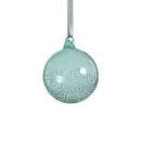 Zodax Winter Blue with Sugar Trim Glass Ornament, Medium