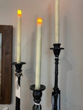 Melrose LED White Taper 12" Candle 6 Hour Timer