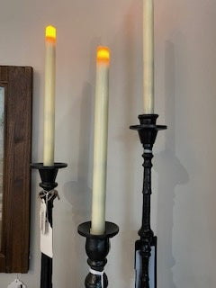 Melrose LED White Taper 12" Candle 6 Hour Timer