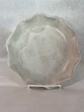 Mudtown Pottery 8.5" Pie Plate with Fluted edge Spotted Oatmeal