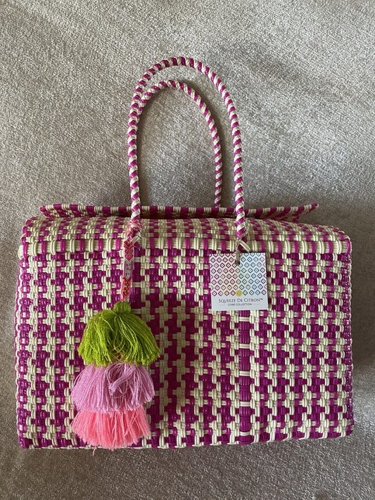 Squeeze de Citron Large Box Bag - Pink and Cream