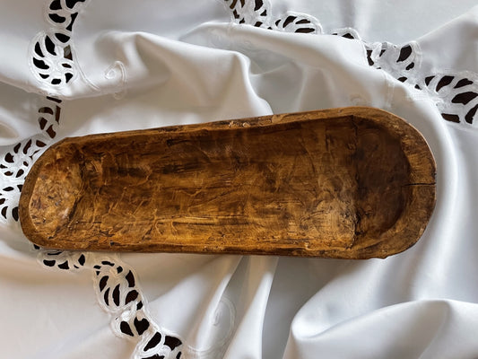 Hand carved dough  bowl, small, no handles