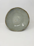 Mudtown Pottery Light Blue Serving Bowl With Black Carved Base - "MADE WITH LOVE" on back