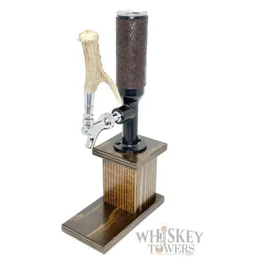 Single Bar Works Dispenser, Tooled Leather and Antler