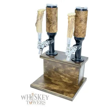 Bar Works Double Dispenser, Cowhide with Antler Pulls