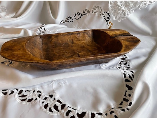 Hand carved dough bowl, medium, no handle