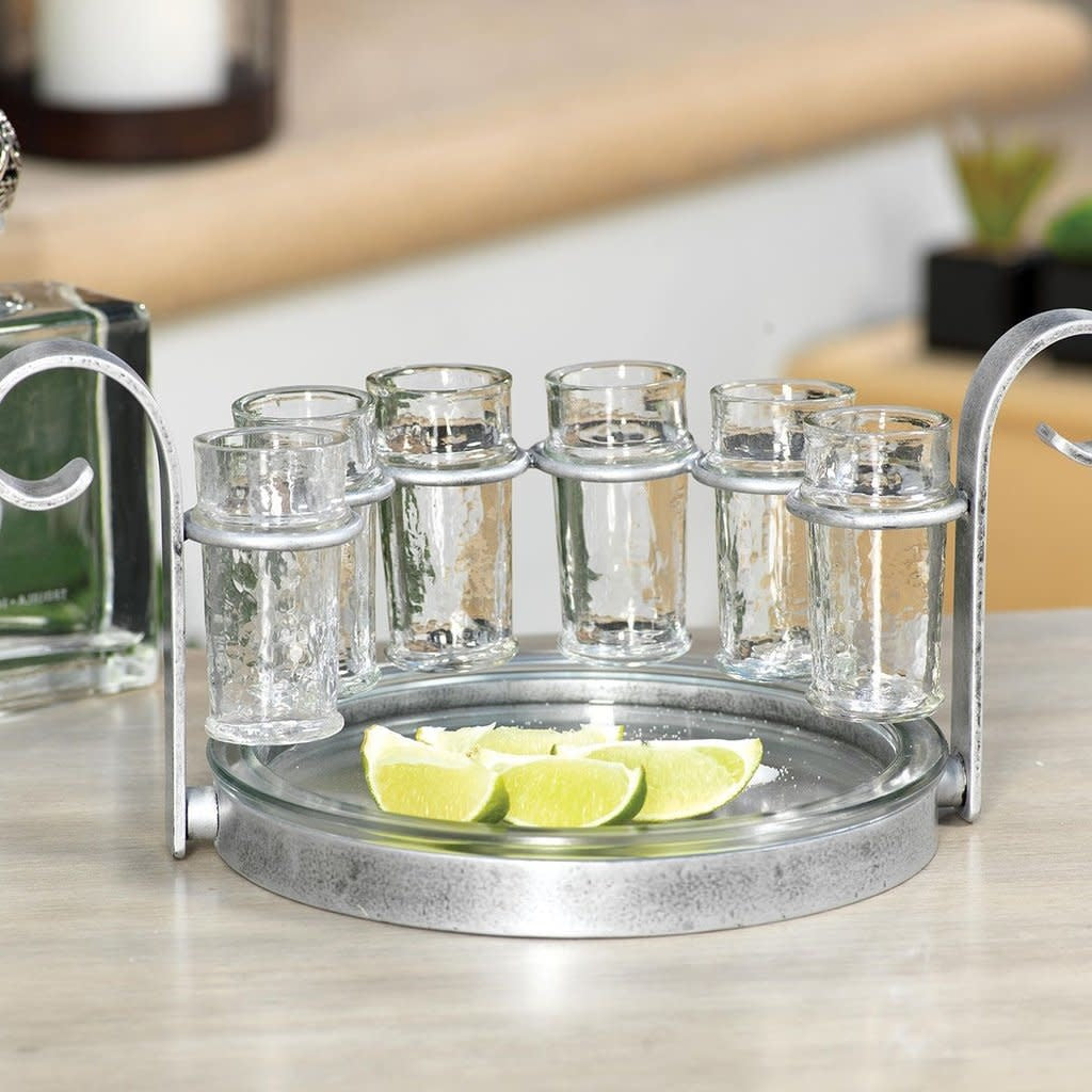 Zodax Cabo 6 Shot Tequila Set Silver