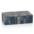 Zodax Biarritz Ribbed Blue Inlaid Box