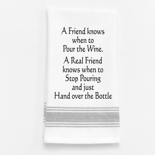 Wild Hare. Pour the Wine Tea Towel