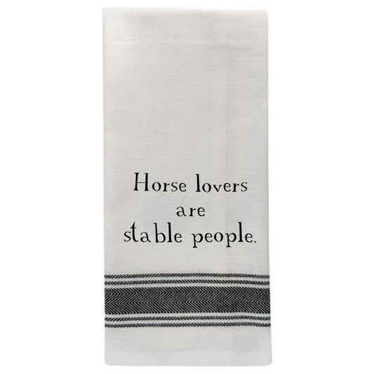 Wild Hare Horse Lovers are Stable People Tea Towel