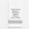 Wild Hare Lead me not into Temptation Tea Towel