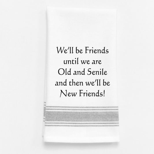 Wild Hare Old and Senile Friends Tea Towel