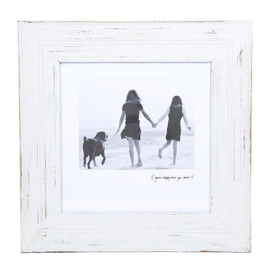 Photo Frame, Distressed White, 18x18