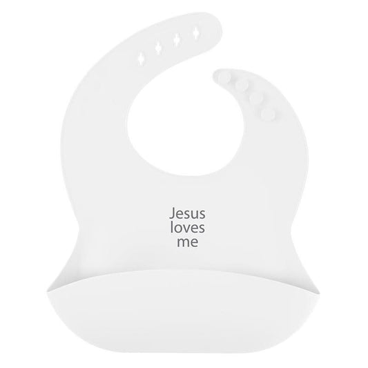 Jesus Loves Me Silicone Baby Bib