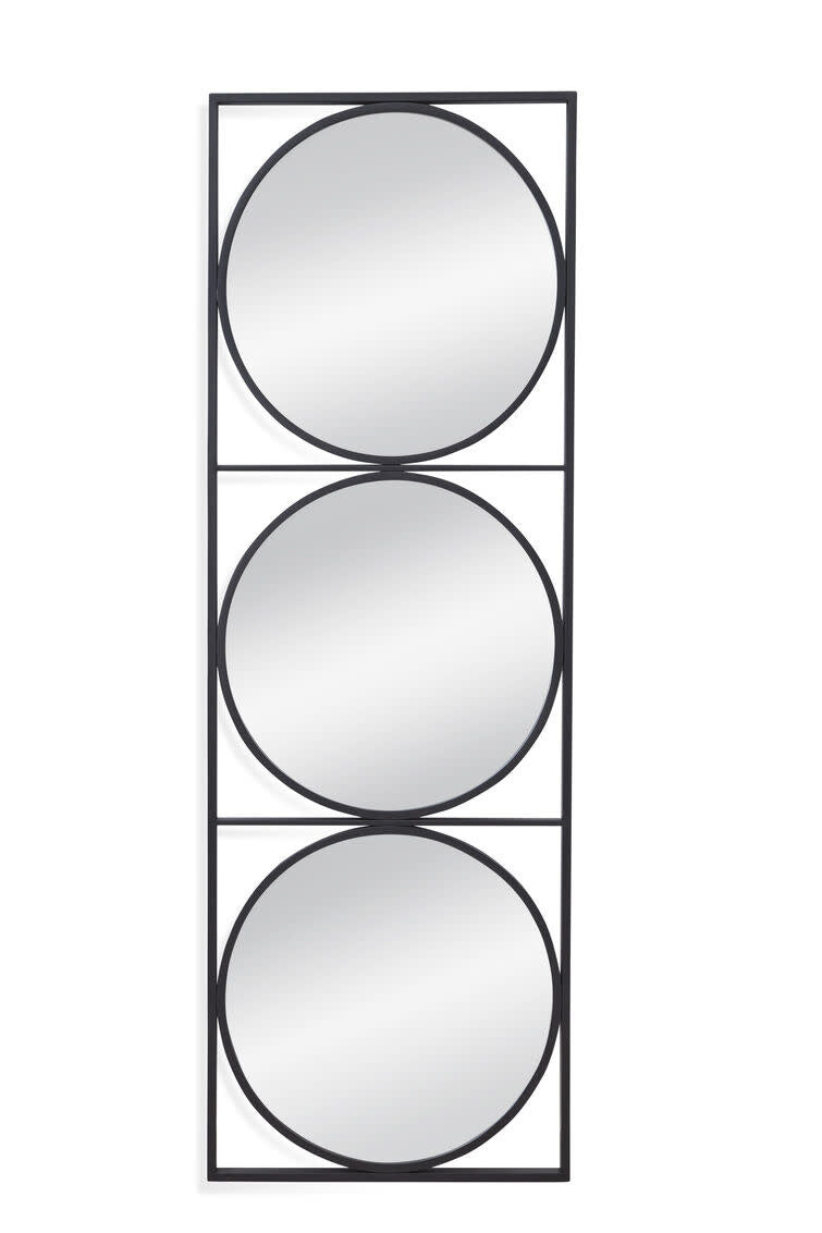 Bassett Mirror Company Trio Wall Mirror, Black, 24x71